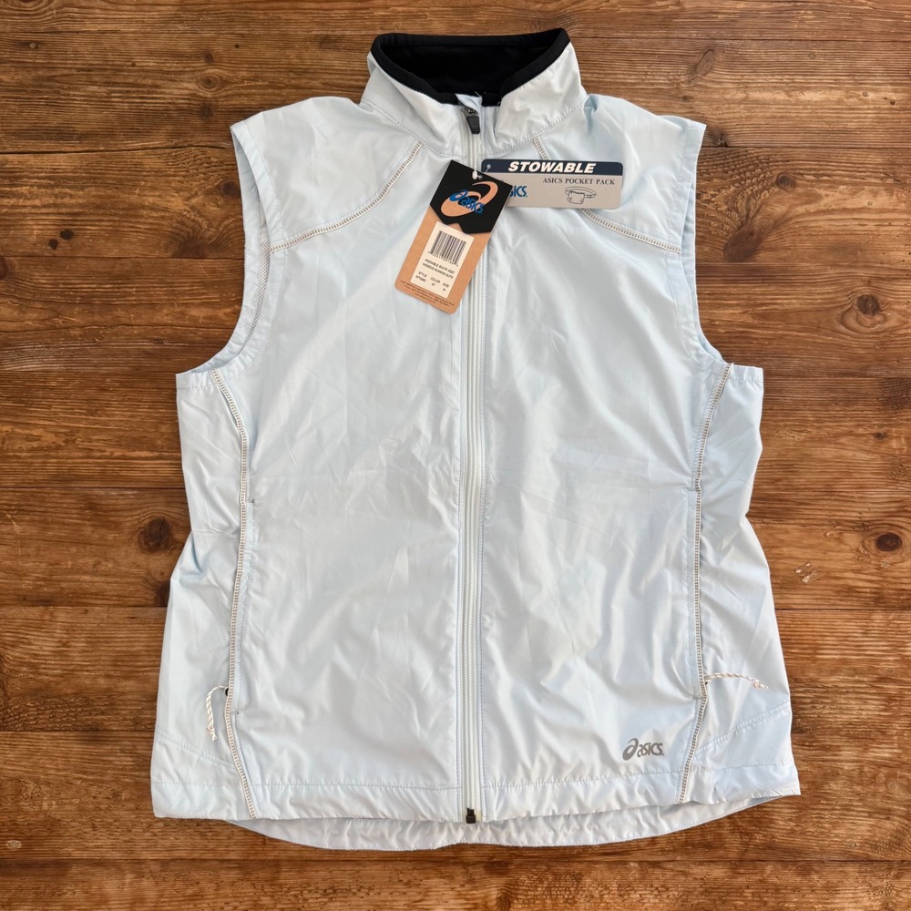 Asics Packable Shelter Lightweight Running DuoTech Vest Light Blue Women's M NWT